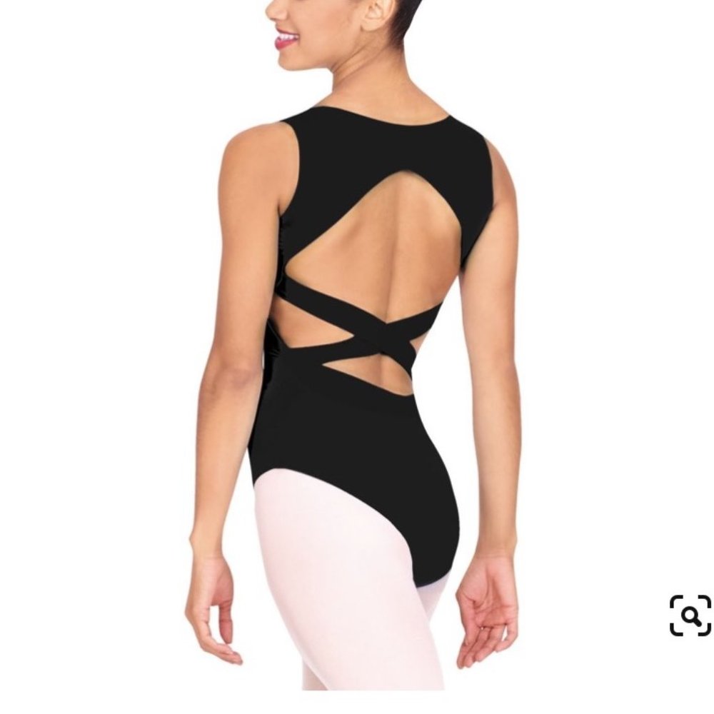Black Cross back Dance Leotard